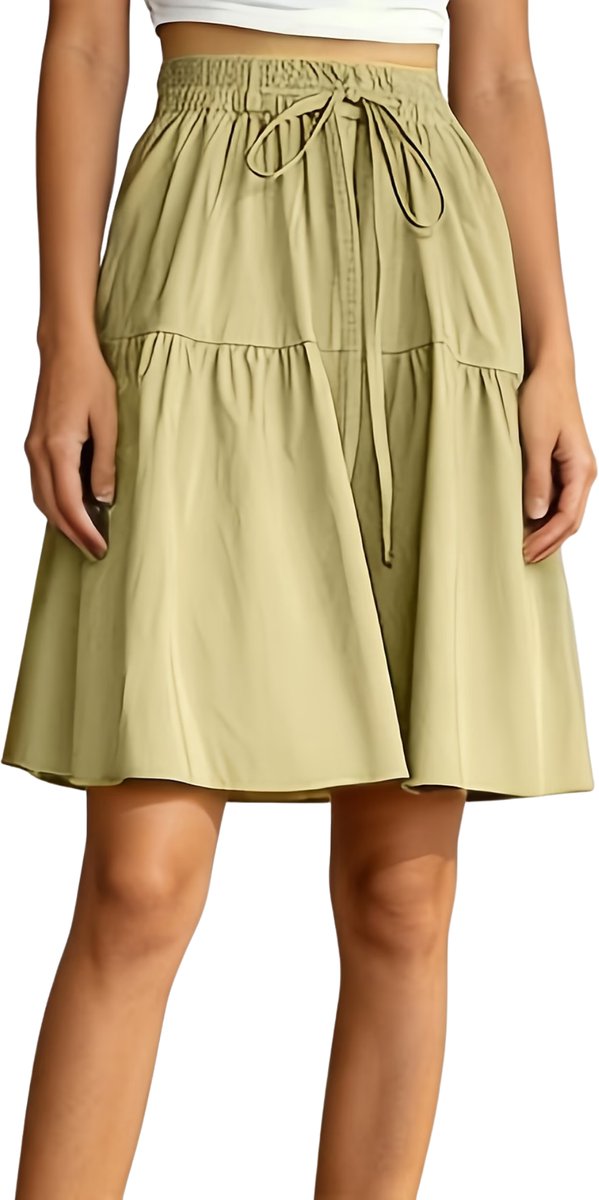 Currero Broekrok Dames Skort Skirts Skirt Rok Midi Korte Broek Culotte Wandelrok Rokje Legging Donker Khaki