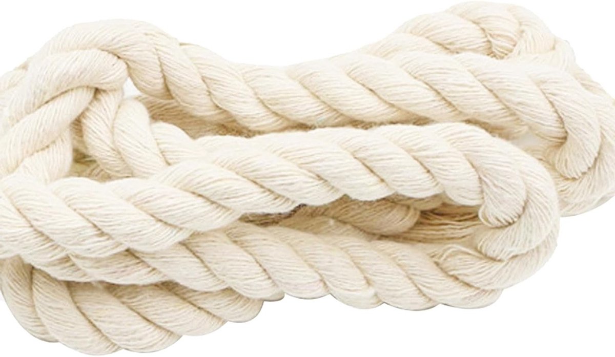 Katoenen touw van 10mm breed en 4m lang, ideaal voor DIY handtassen en ambachtelijke projecten