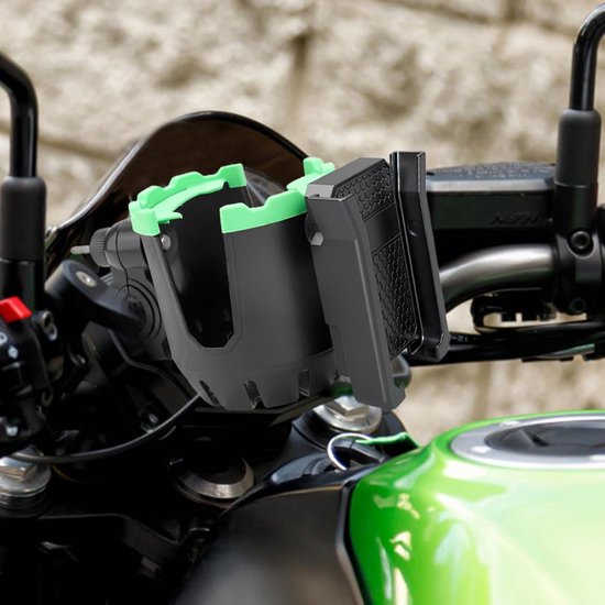 Drankhouder Stuur - Bidonhouder Fiets - Onderweg Drinken - 2-in-1 Telefoonhouder - 21 x 12 x 10 cm - Groen — afbeelding 4