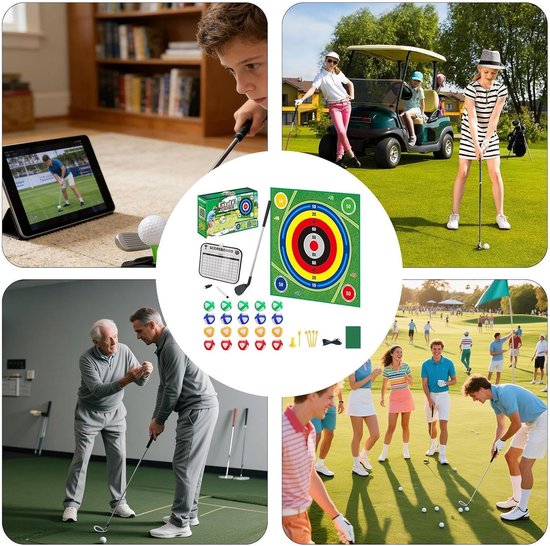Golf Trainingsmat - Chip en Stick Set - Golfvaardigheden Verbeteren - Dubbelzijdig Verwisselbaar - 150 x 150 cm - TZ van GOLF — afbeelding 5