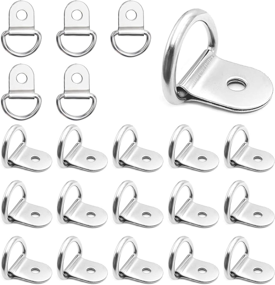 Allecta - Roestvrij stalen sjorringen voor aanhangers - Heavy duty - Opbouwverzuring voor mechanica - Set van 20