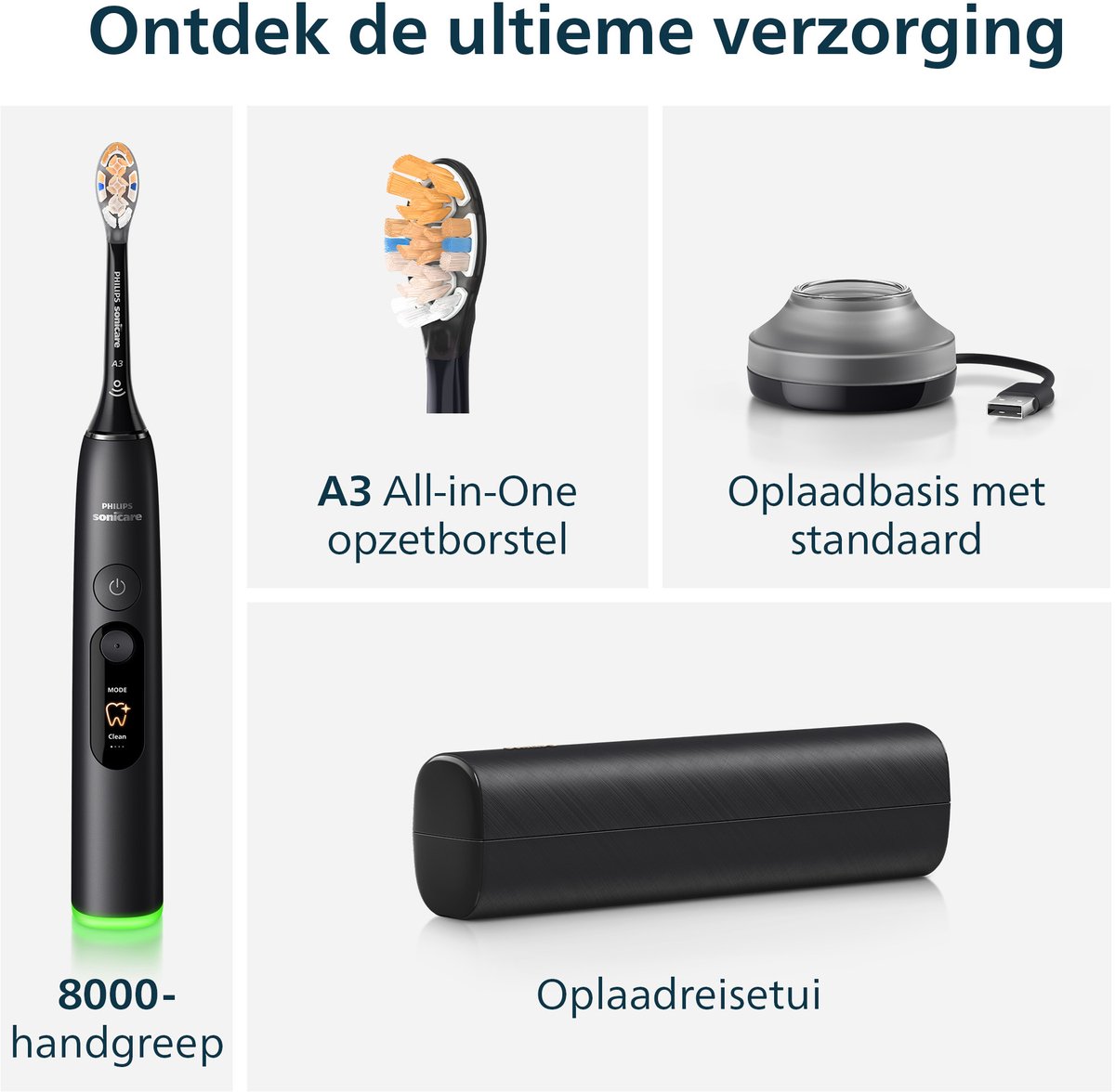 Philips Sonicare Next-Generation DiamondClean 8000 Elektrische Tandenborstel - Slimme Poetsdruksensor, Persoonlijke Coaching, Wittere Tanden & Gezonder Tandvlees - Zwart - HX8311/12 thumbnail 5