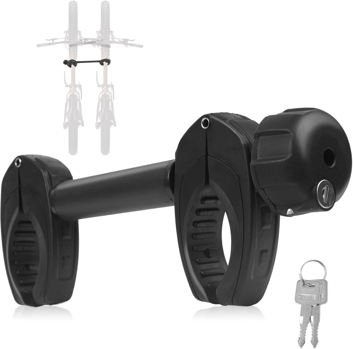 SnelShoppen - Universele Korte Framehouder voor Fietsendrager 32 cm - Afsluitbare Fietsframehouder voor Ø 3-6 cm Framediameter - Ideaal voor Camping,