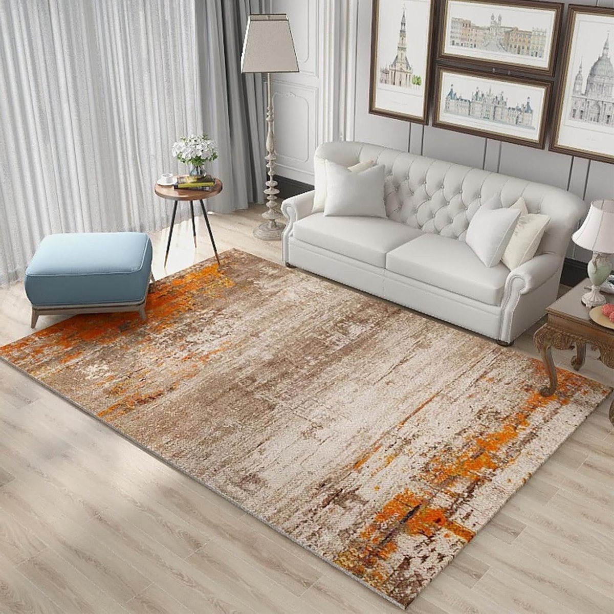 Abstract Vloerkleed - Laagpolig Tapijt - Woonkamer Decoratie - Zacht en Duurzaam - 200 x 290 cm - Bruin