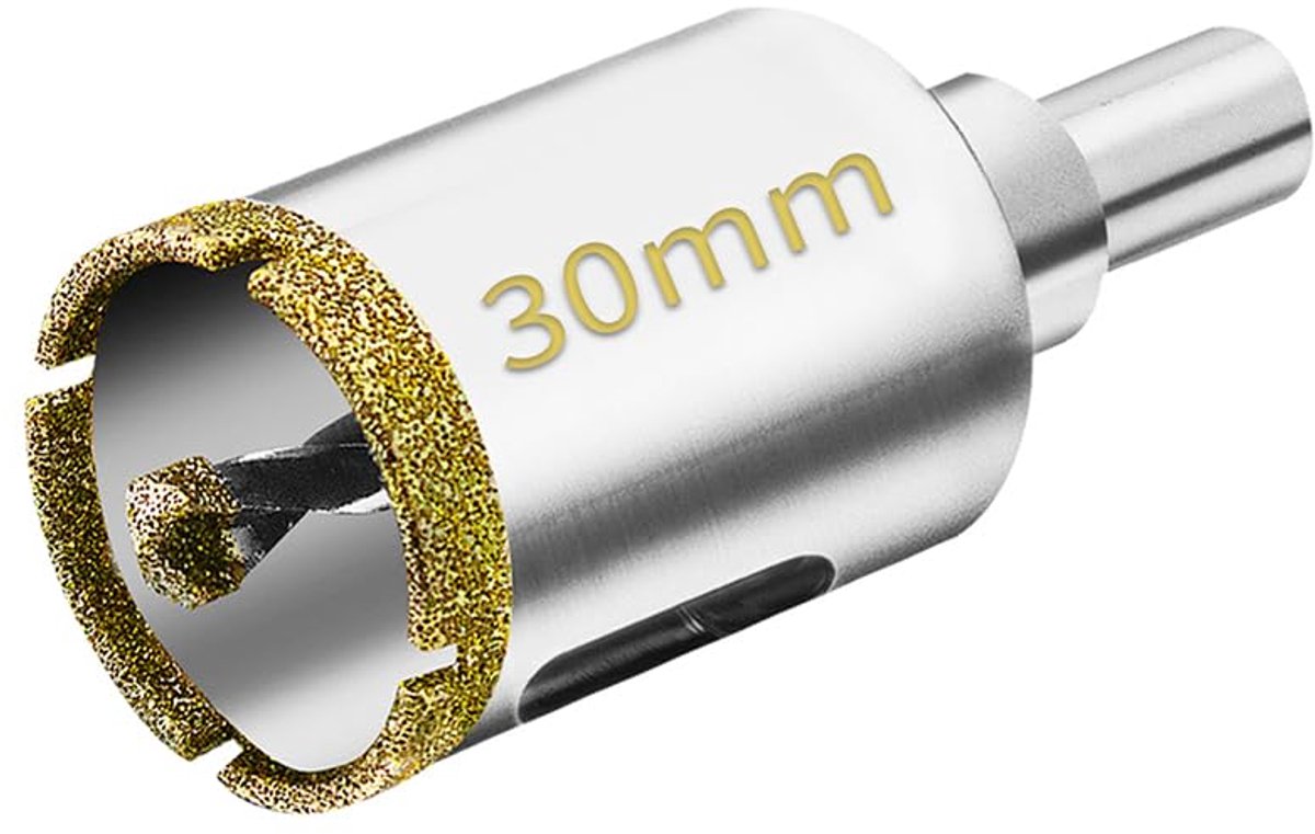 Thijox - Professionele diamant gatenzaag 30mm met centrumboor voor glas, tegels, porselein, keramiek, kwartsiet, marmer - Hoogwaardige kernboor voor e