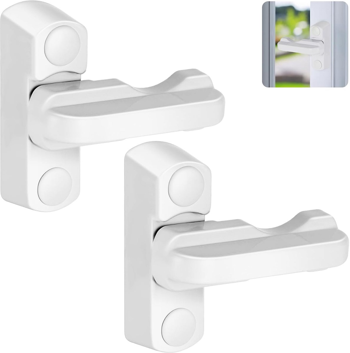 SnelShoppen - Flintronic Raamsloten 2 stuks, Extra Veiligheidssloten, Anti-Diefstalsloten, Beveiligingsblokker, Geschikt voor PVC/UPVC Ramen en Deuren