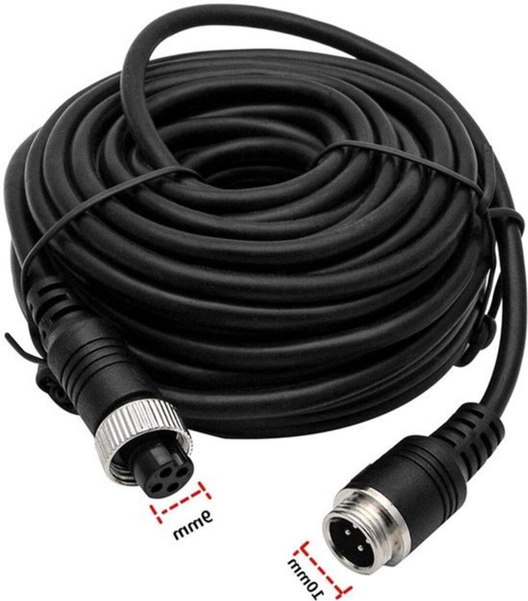 Verlengkabel voor Achteruitrijcamera - 15m - 4 pins - Geschikt voor alle Achteruitrijsystemen