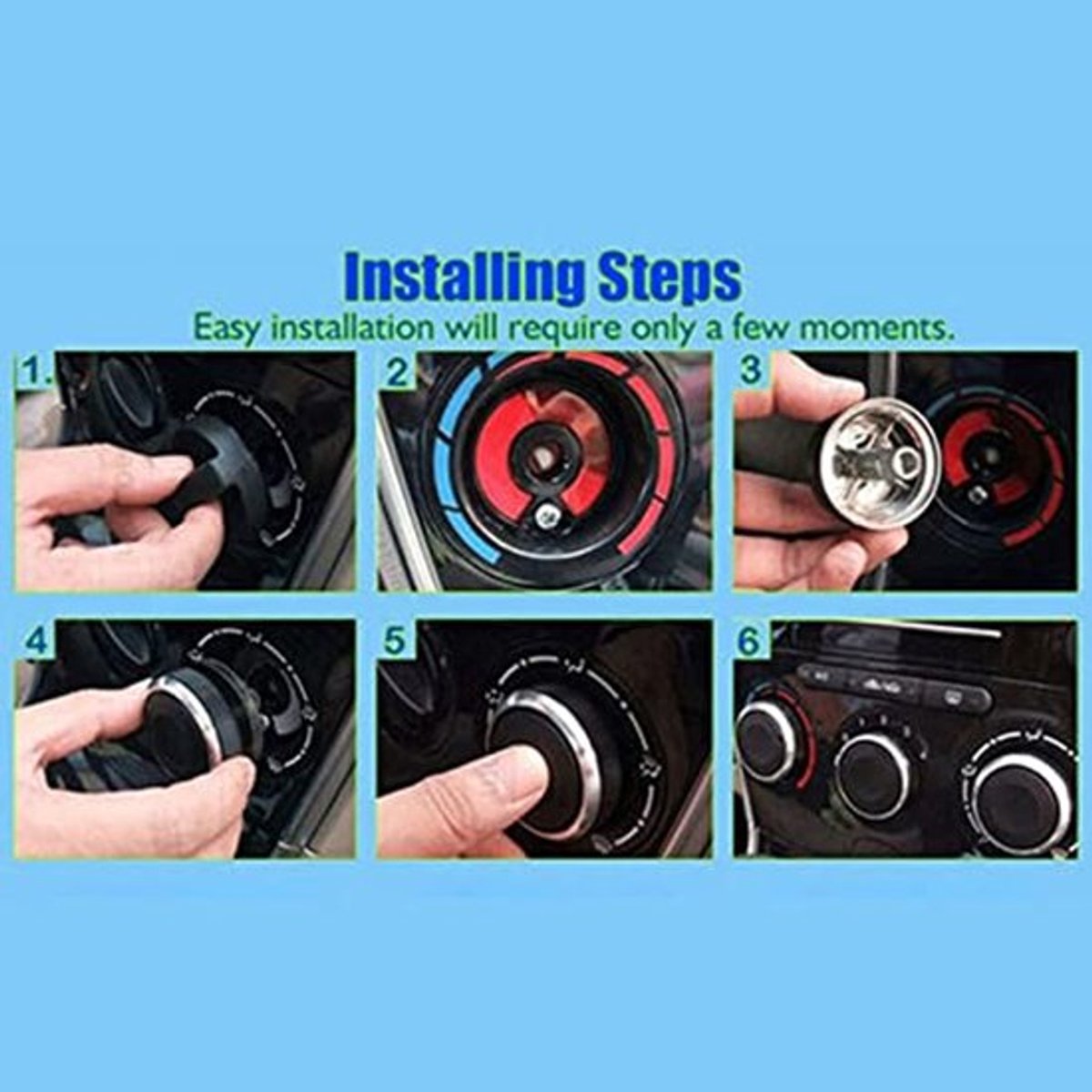 Warmte Controle Schakelaar, Antislip Matte Oppervlak AC Schakelaar Knop 3 Stuks Vervanging voor Peugeot 206/206+/207 voor Auto Interieur Schakelaars
