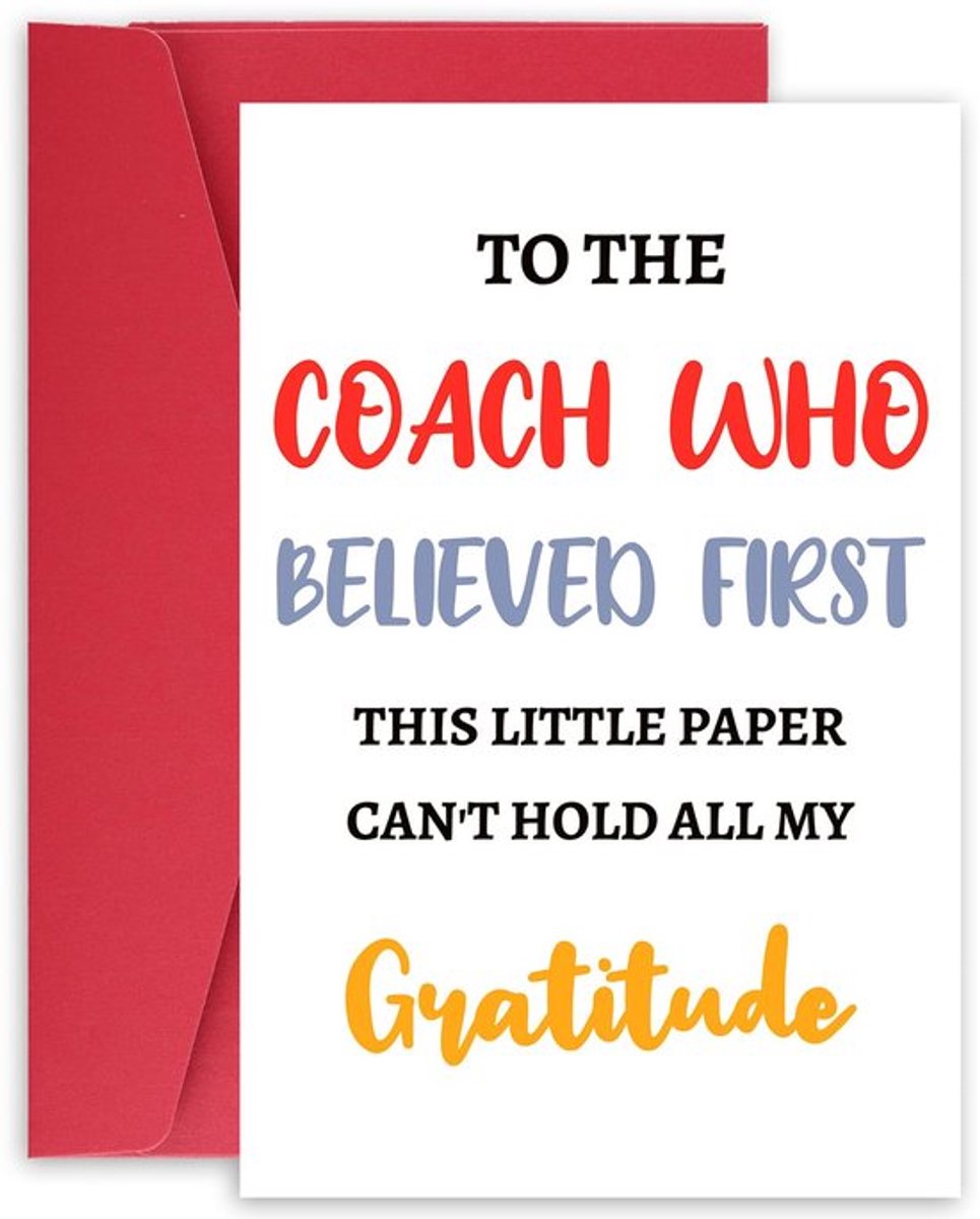 Bedankt Coachkaart, Basketbal Voetbal Voetbal Coach Pensioen Verjaardagscadeaus met Envelop Grappige Bedankt Coachkaart voor Mannelijke en Vrouwelijke Coaches
