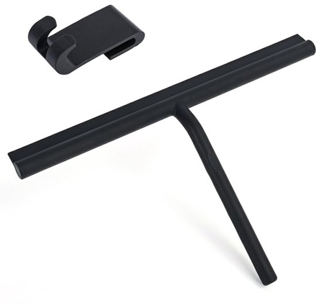 Siliconen douchewisser – 33 cm – Grote siliconenstrip met haak, streeploos reinigen – Voor badkamer, ramen, tegels – Zwart