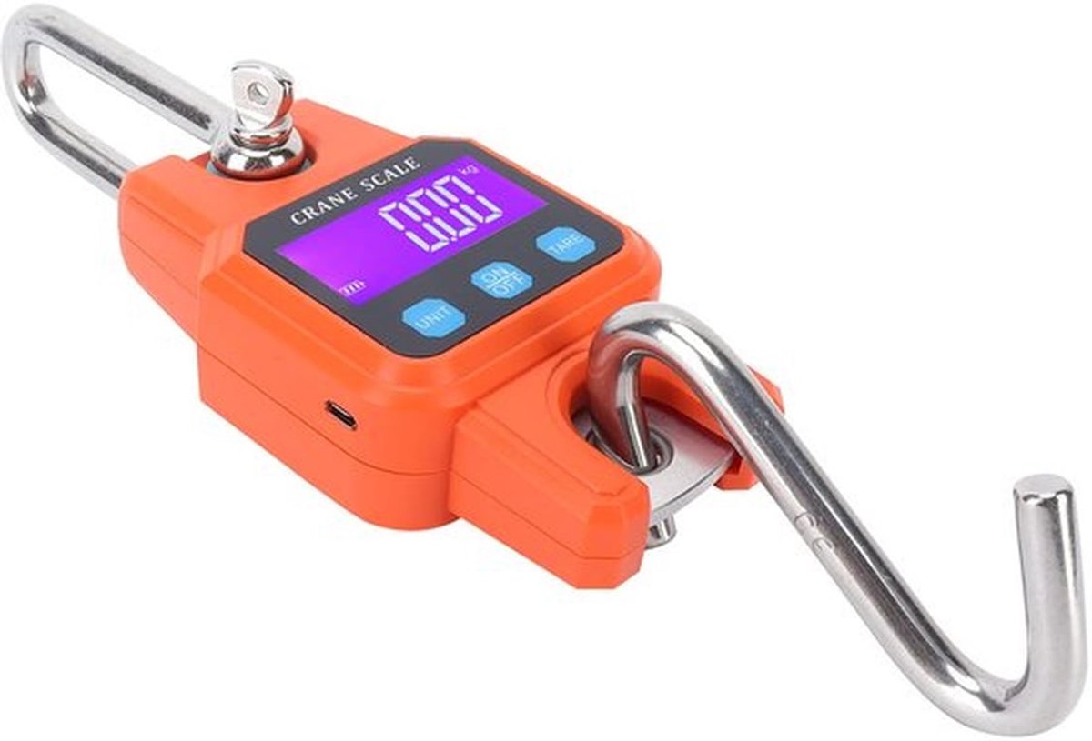 Mini kraanweegschaal, oplaadbare digitale hangweegschaal, huishoudelijke benodigdheden (WH-C06, oplaadbaar, normaal model, oranje)