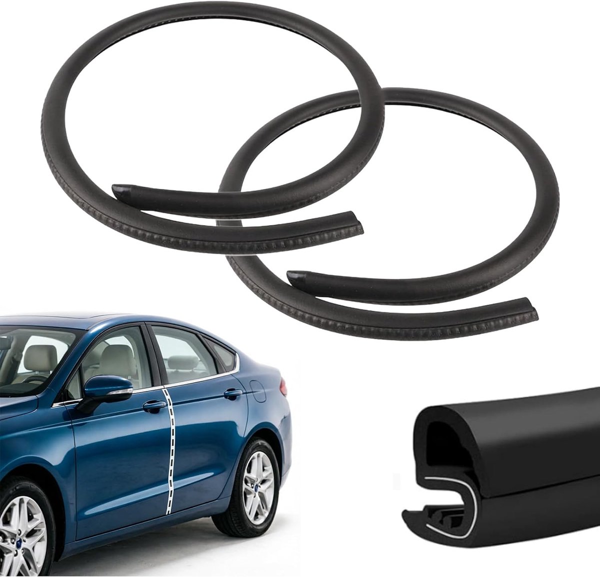 SnelShoppen - Universele Autodeurafdichting - Rubber Afdichtingsprofiel EPDM - Geluidsisolatie voor Auto's, Campers en Boten - Kofferbakafdichting - D