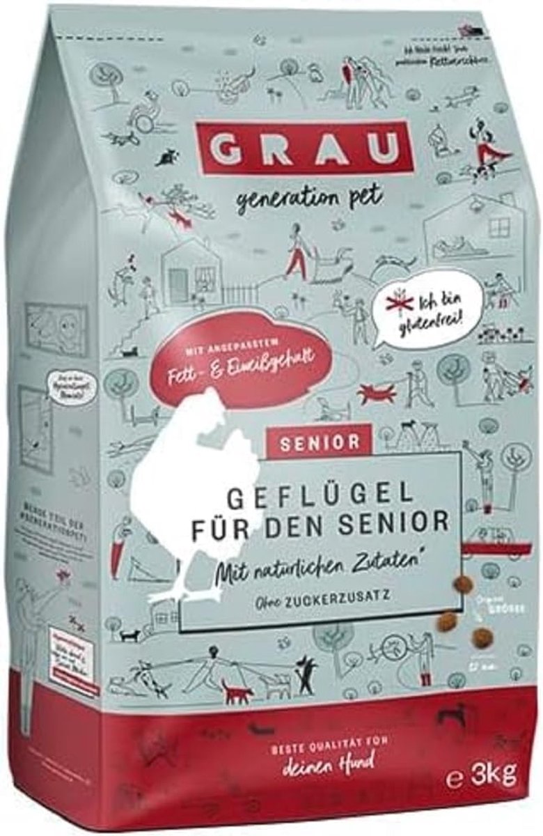 SnelShoppen - Hondenvoer Droogvoer Senior Gevogelte 3 kg - Glutenvrij voor Gevoelige Oudere Honden - Volledig Diervoeder voor Minder Actieve Honden