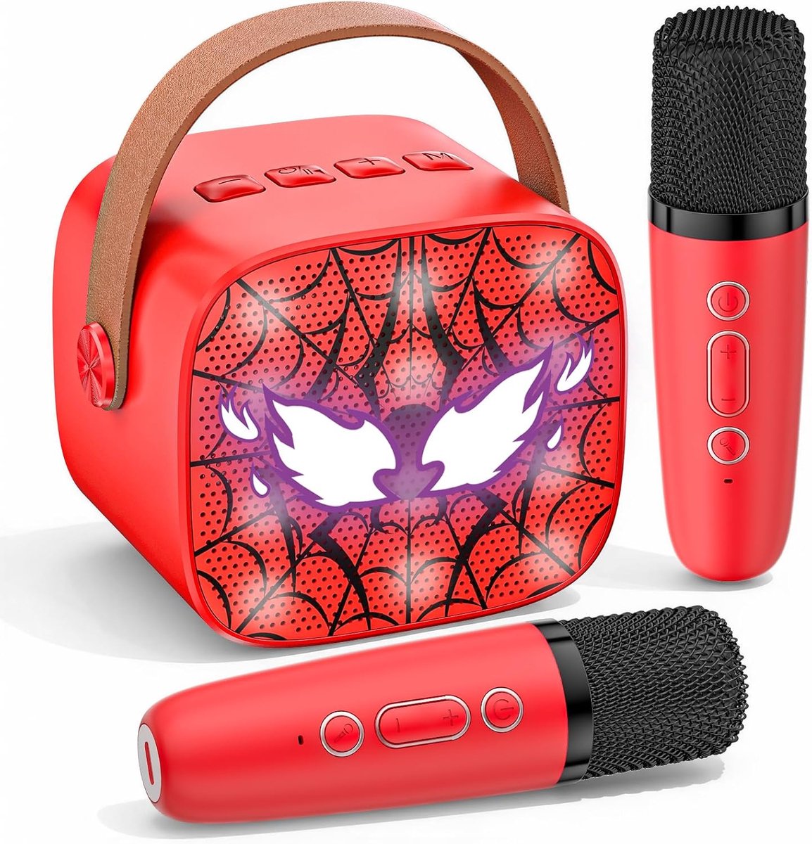 SnelShoppen - Karaoke Machine voor Kinderen & Volwassenen met 2 Microfoons - Draagbare Bluetooth Speaker met Licht en Stemvervorming - Mini Karaoke Sp
