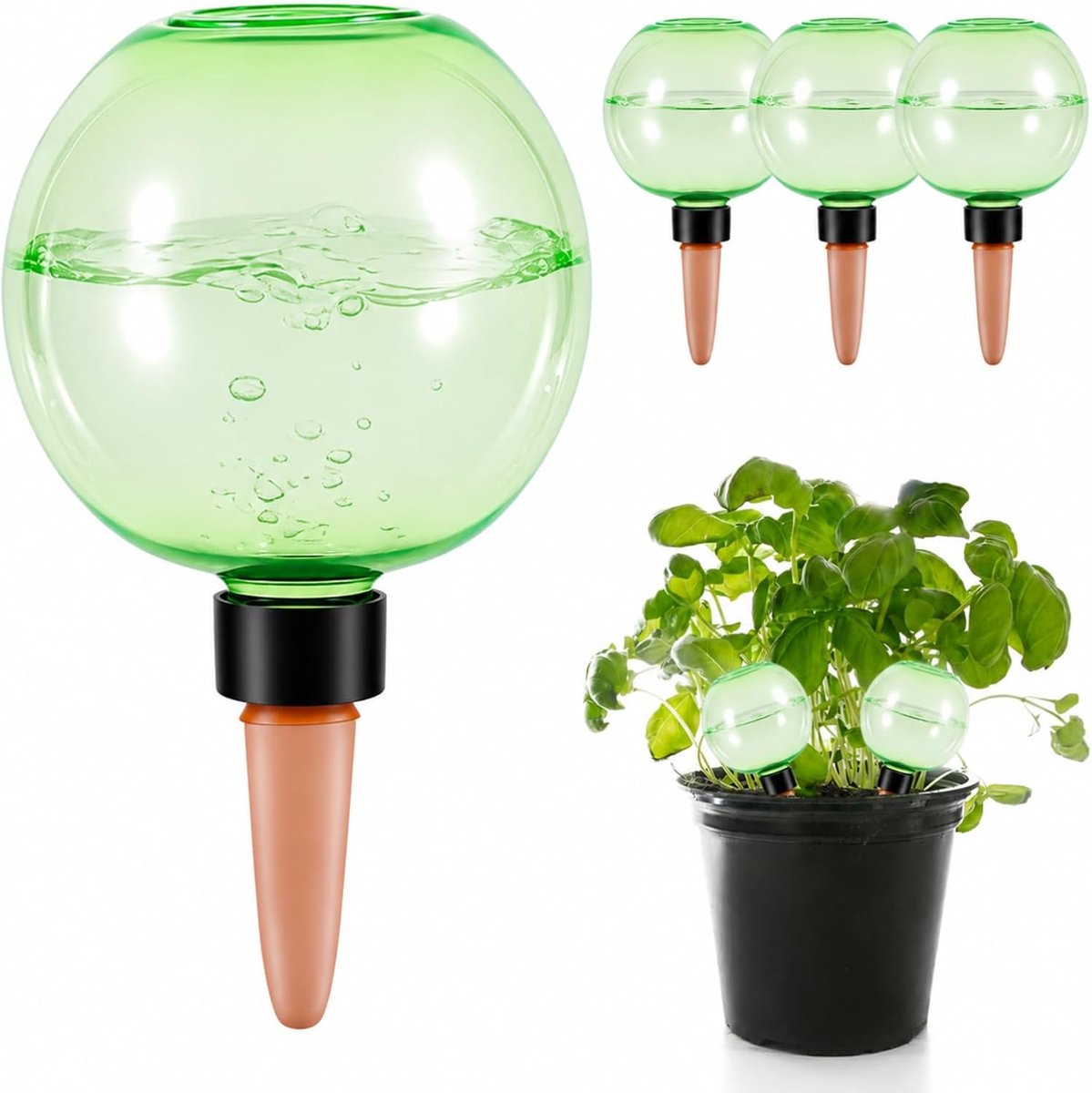 SnelShoppen - Bewateringsballen voor Planten, 4 Stuks, Zelfbewatering, 500 ml, Automatische Irrigatie, Kleikegel, Voor Kamerplanten, Balkon, Tuinplant