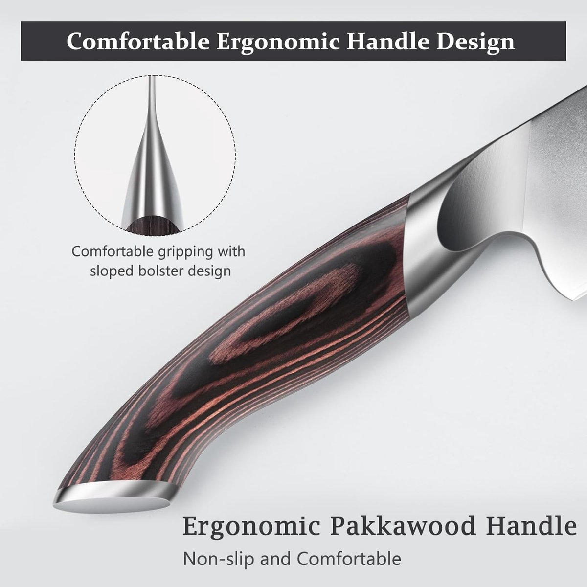 SnelShoppen - Santoku Koksmes 18 cm - Super Scherp RVS Keukenmes - Multifunctioneel Mes met Ergonomische Handgreep - Voor Koken, Snijden en Bereiden