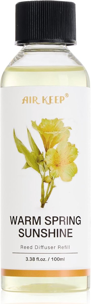 SnelShoppen - Airkeep Reed Diffuser Oil Refill 100ml - Warm Spring Sunshine Geur voor Reed Diffuser - Frisse Freesia, Tropische Maracuja, Citrusgeur -