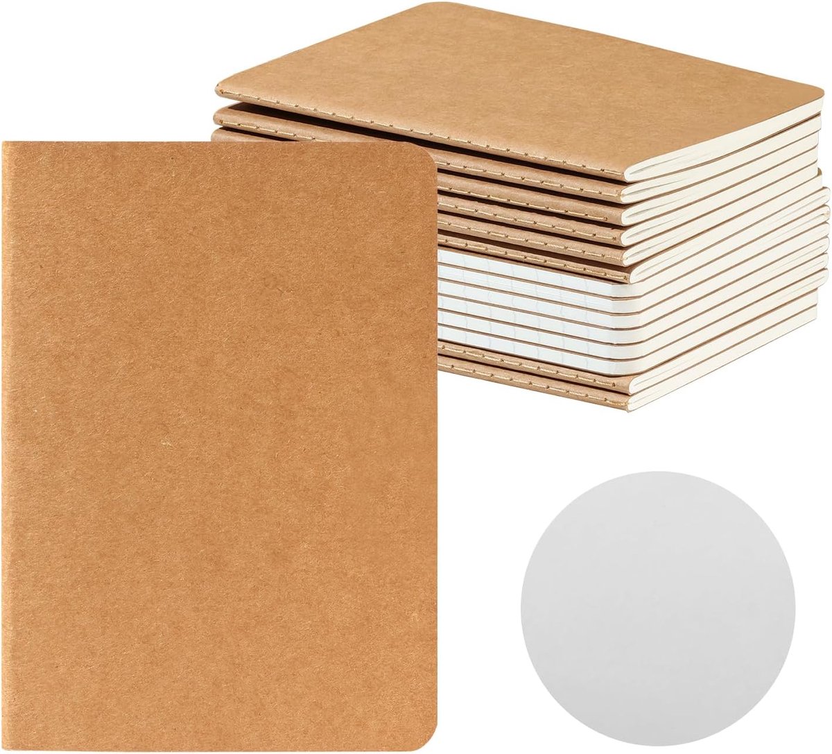 SnelShoppen - A6 Notitieboek - 14 Stuks - 100 g/m² Dikker Papier - Blanco Notepad - 60 Pagina's - Kartonnen Kaft - 10 x 14 cm - Ideaal voor School, We