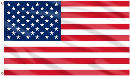 SnelShoppen - Amerikaanse Vlag 5ft x 3ft - Dubbelzijdig met Messing Oogjes - 4 Stuks voor 4th of July, Memorial Day, Veterans Day en Feesten