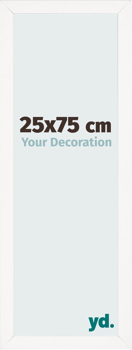 Your Decoration - Fotolijst 25x75 cm - MDF - Wit Hoogglans - Bologna
