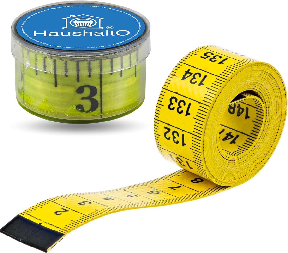 SnelShoppen - 2 in 1 Meetlint 150 cm - Nauwkeurige Meter met cm en Inch Schaal - Ideaal voor Naaiwerk, Klussen en DIY - Inclusief Opbergdoos