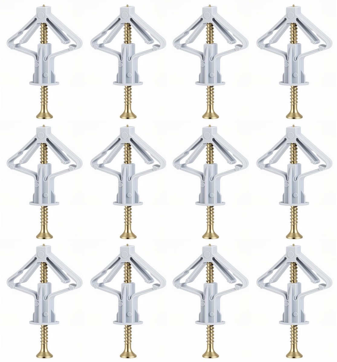 SnelShoppen - 50pcs Hollow Space Plugs Butterfly Rigips Plugs met Schroeven - Duurzame Rigips Plugs voor Gypsum Board en Plafondbevestigingen - M8 Pla