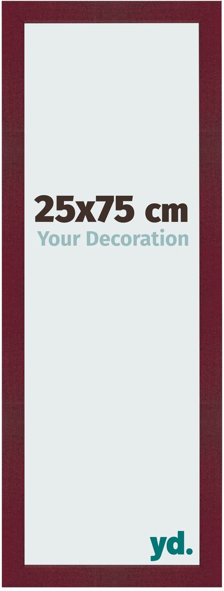 Your Decoration - Fotolijst 25x75 cm - MDF - Wijnrood Geveegd - Bologna