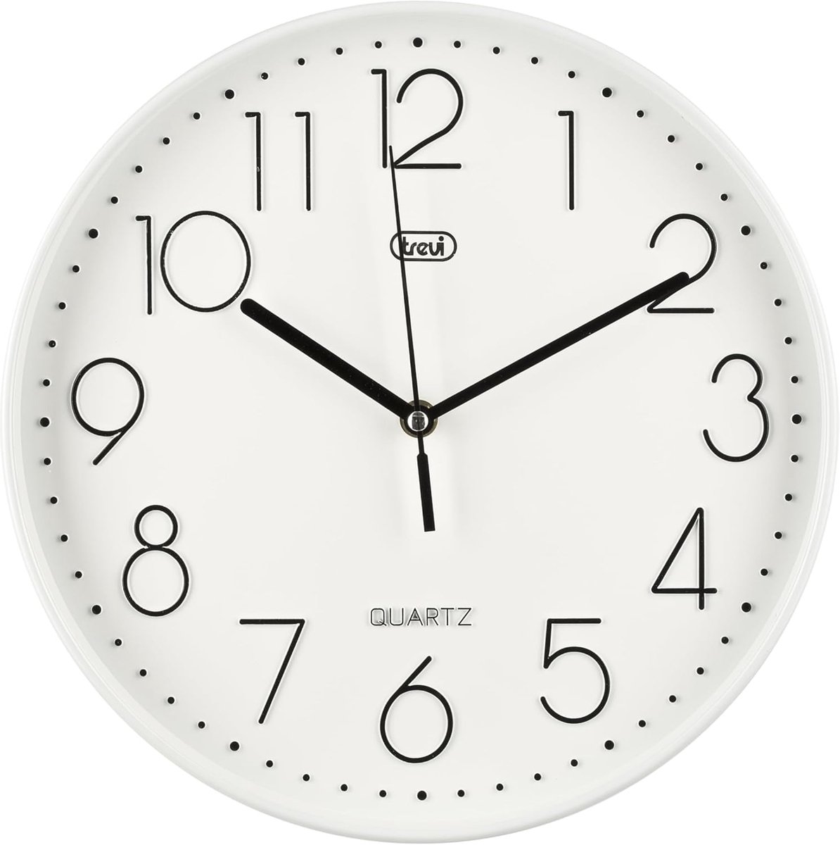 SnelShoppen - Wandklok 30 cm met Embossed Cijfers, Stille Sweep Beweging, Ideaal voor Keuken, Woonkamer en Slaapkamer - Batterij Aangedreven