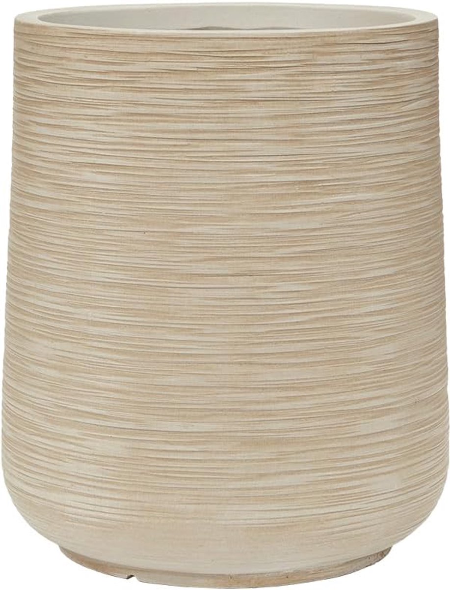 SnelShoppen - Plantenbak Dune Beige 38 cm - Hoge Kwaliteit Pottery Pots - Tuin Plantenbak met Diameter 38 cm en Hoogte 43 cm voor Binnen en Buiten - P