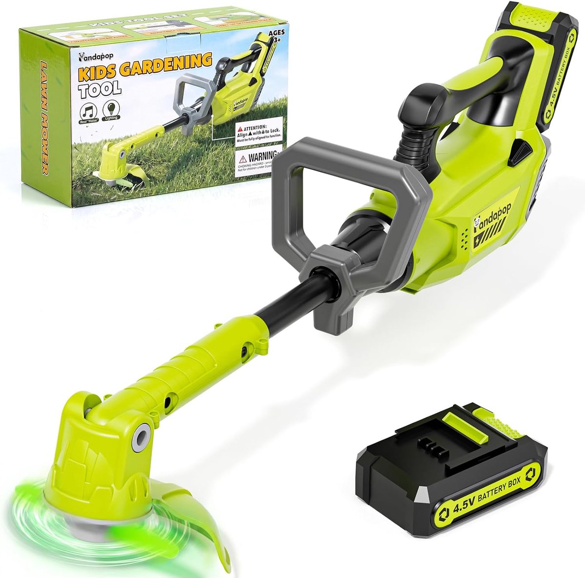 SnelShoppen - Pandapop Kindertuingereedschap Grasmaaier met Licht en Geluid - Extra Groot Buitenspeelgoed voor Kinderen - Tuingereedschap voor Kindere