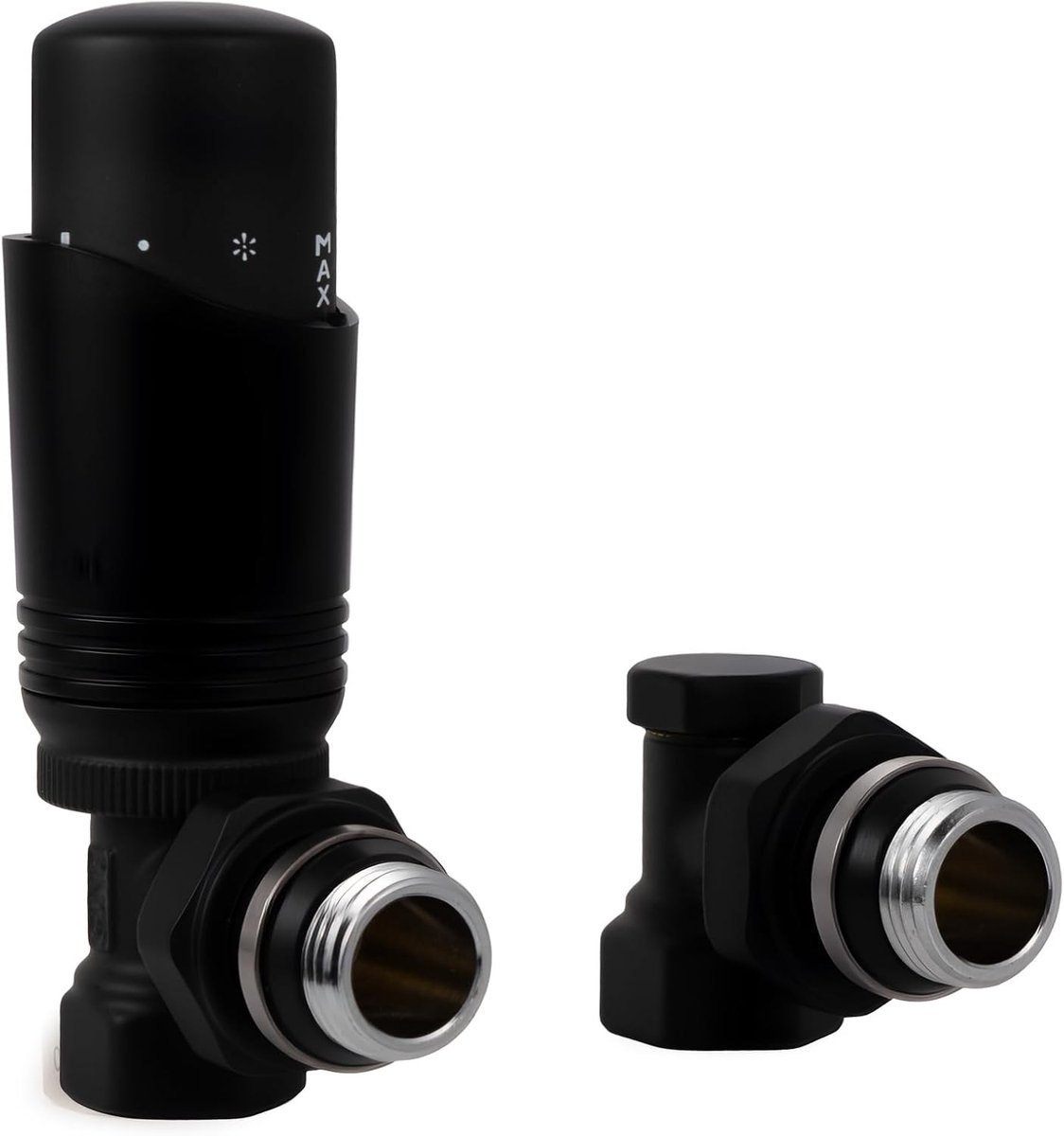 SnelShoppen - Vancoco G1/2 Thermostaatklep met Afdichtringaansluiting voor Radiator, Zwart - Vorstbescherming, Verwarming, Huishoudelijk, Energiezuini