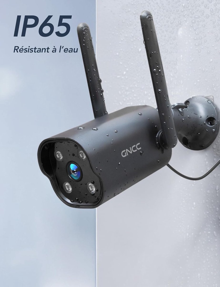 SnelShoppen - Beveiligingscamera Buiten WiFi 2K - 24/7 Monitoring - 2-Weg Audio - Bewegingsdetectie - Geluidsdetectie - Nachtzicht - IP65 Weerbestendi