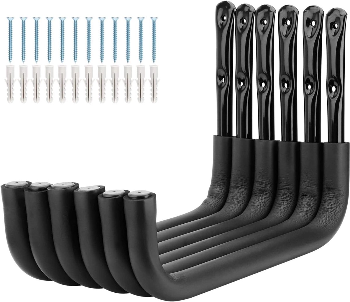 SnelShoppen - Garagehaken voor Kajak en Tuingereedschap, 6 Stuks Zwaar Belastbare Utilityhangers, 26,5 cm x 38,5 cm, Ideaal voor Ladder, Kano, Surfpla