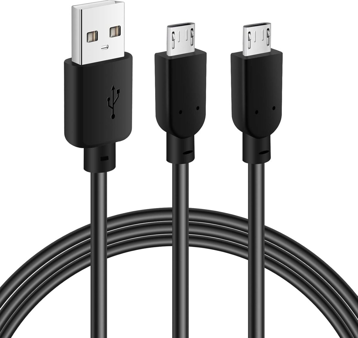 SnelShoppen - 1,5 m Micro USB kabel (2-pack), USB 2.0 Type A naar Micro USB snellaad- en gegevenskabel voor Galaxy, Kindle Fire, PS4-controller en mee