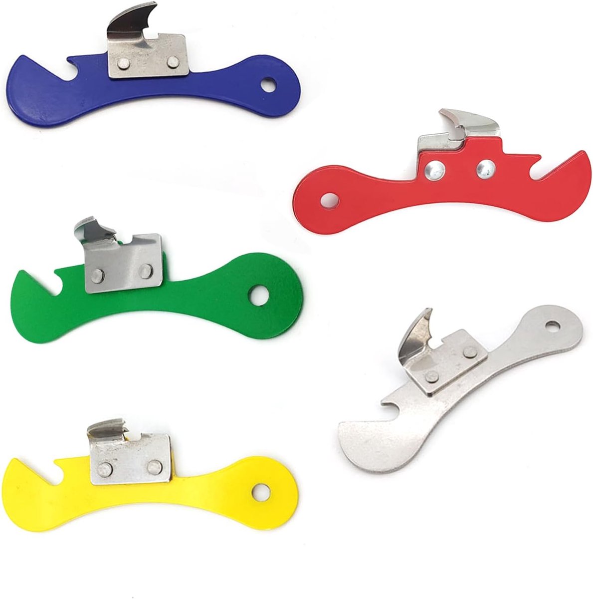 Thijox - 5 stuks Handheld Lichtgewicht Blikopener, Dekselopener, Roestvrijstalen Glasopener, Keukenhulp voor Feest, Camping en Tuin
