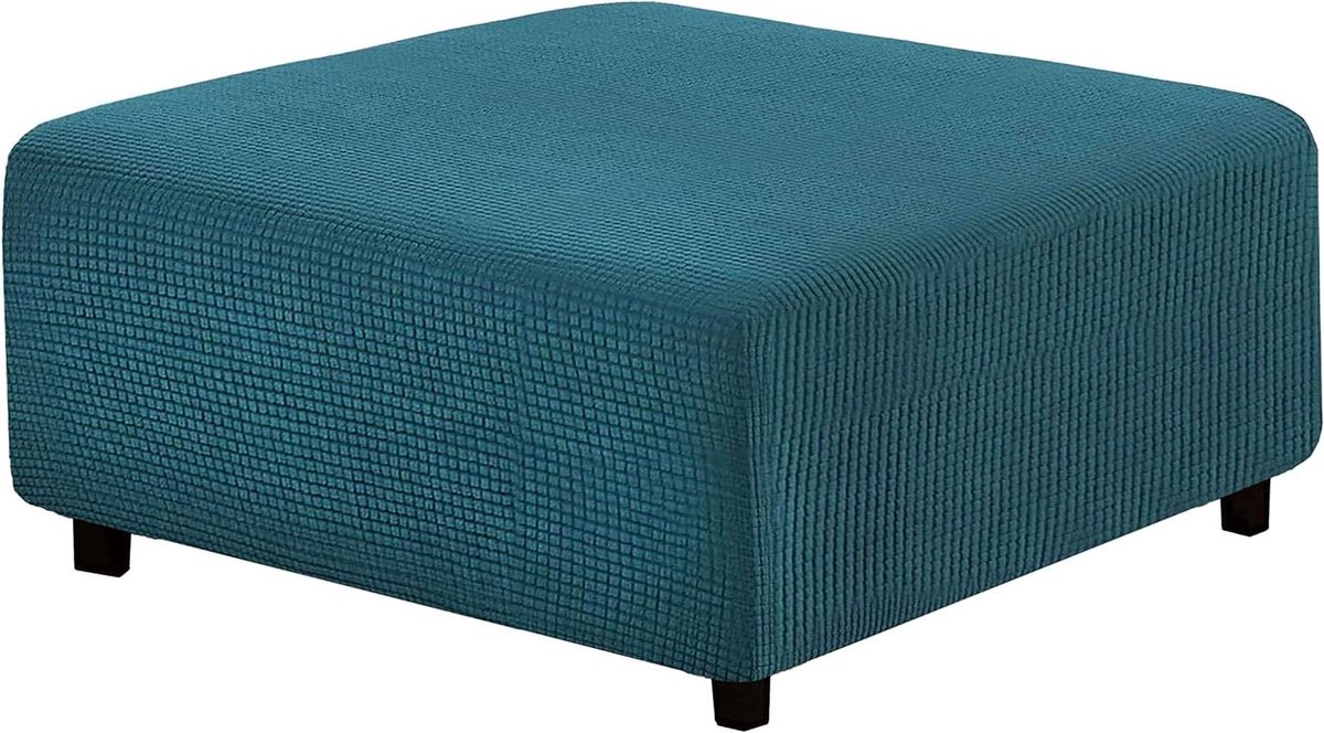 Voetenbankhoes - Poef Cover - Meubels Beschermen - Dikke Stretch Stof - 80-100cm - Blauw