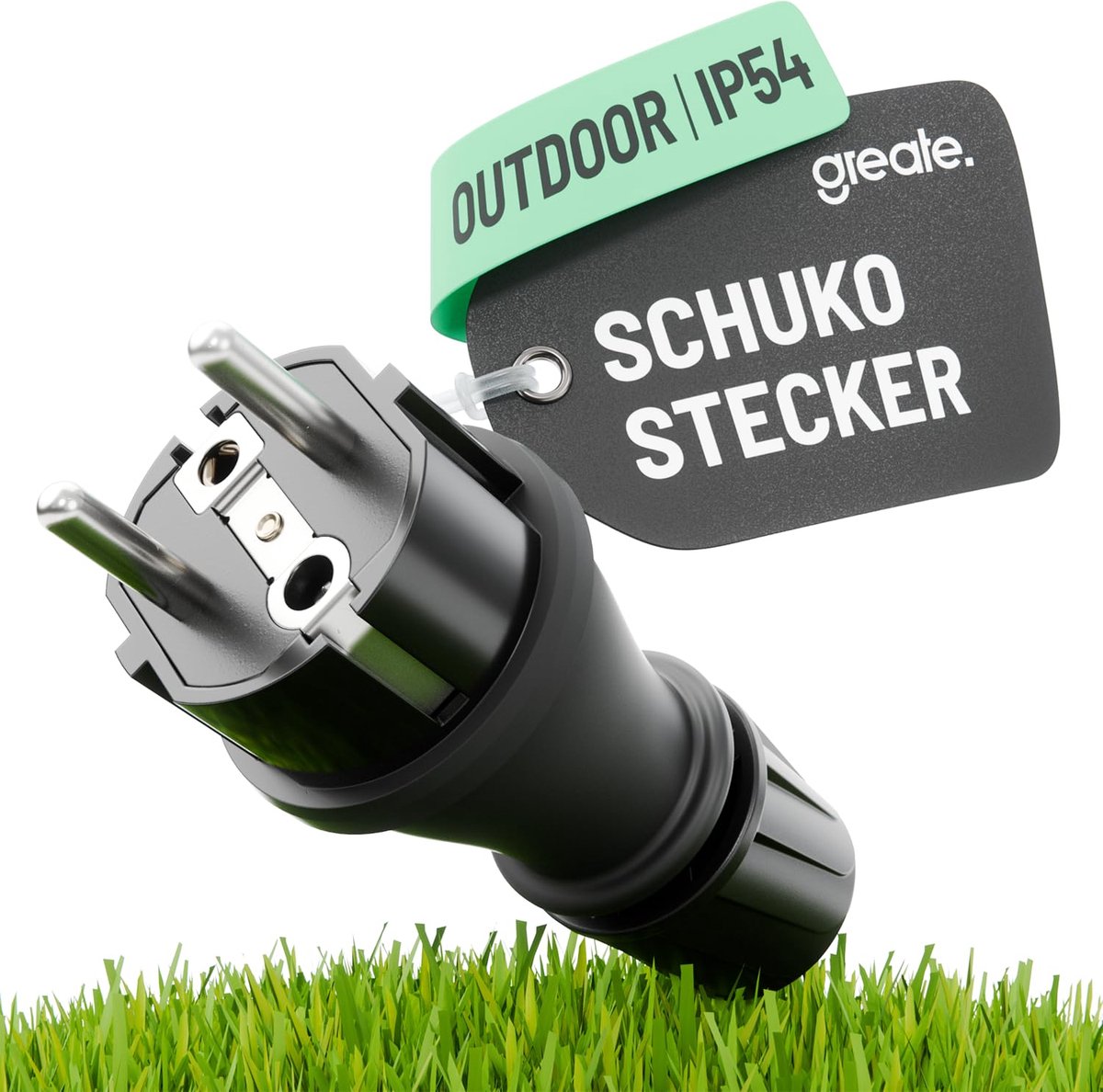 SnelShoppen - Waterdicht 220V Contact Hane IP54 - Torsiebeveiliging & Trekontlasting - 2-polige Elektrische Contacten 16A - Zwart Stopcontact 230V voo