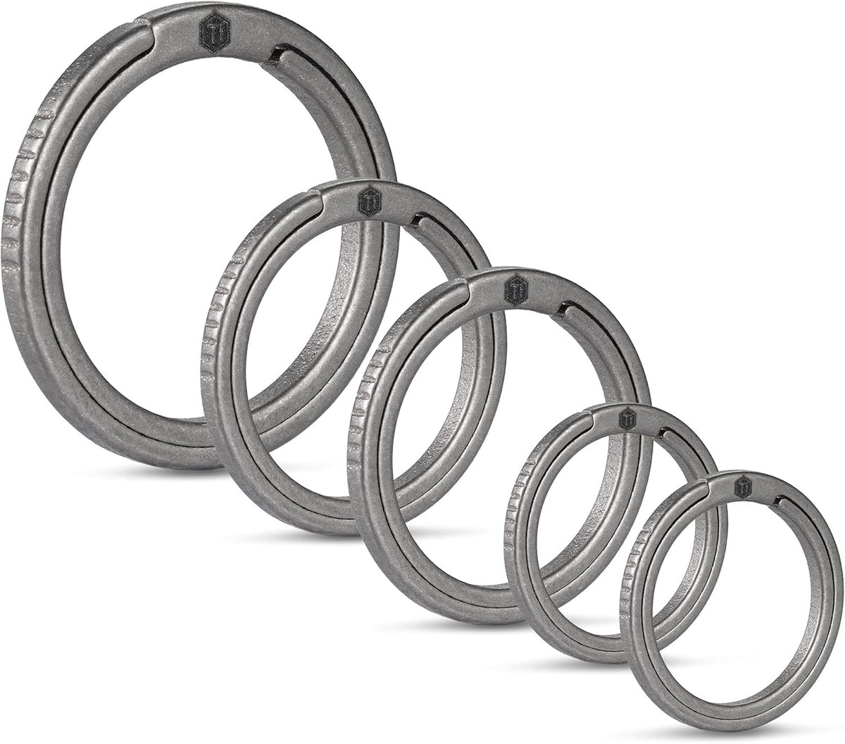 SnelShoppen - Platte Sleutelringen van Titanium - Duurzaam en Roestvrij - Voor Sleutels en Karabijnhaken - Variaties Beschikbaar - Perfect voor Outdoo
