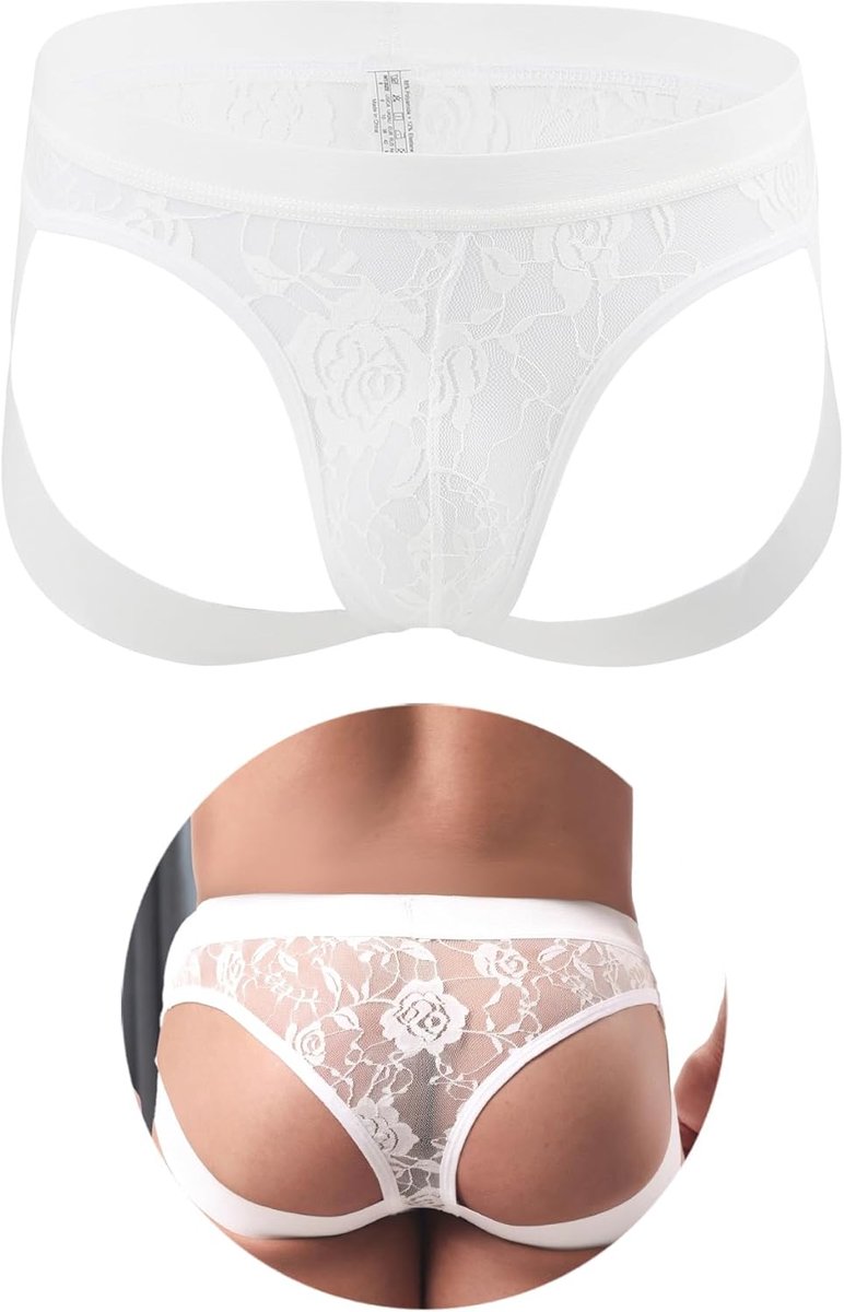 SnelShoppen - Sexy Transparante String Tanga Mannen Jockstrap G-String voor Heren - Extreem Gay Grote Maten met Zak - Elastische Tailleband Ondergoed