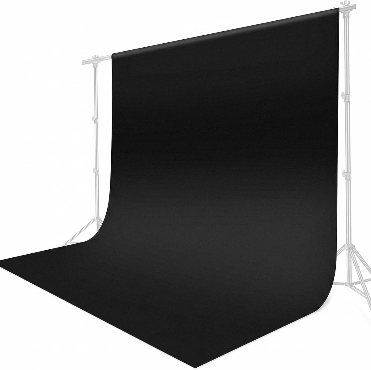 SnelShoppen - Achtergrond zwart 150 g polyester niet-reflecterend 1,5 x 2 m voor fotostudio, video, tv, YouTube, Zoom, online vergaderingen