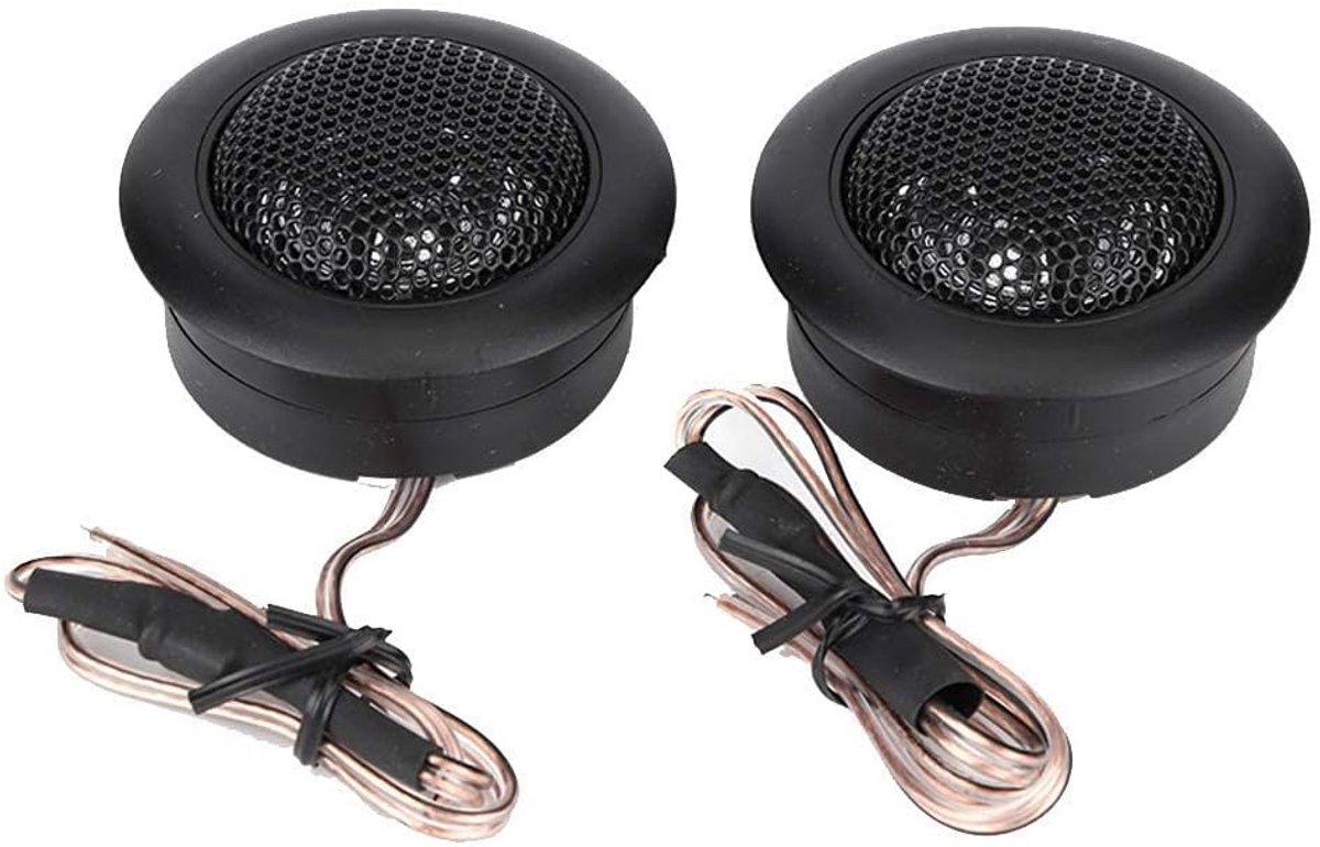 SnelShoppen - Auto Luidsprekers Tweeter Paar 12V 120W Mini Dome Hoorn Luidsprekers voor Auto Audio Systeem, Zwart, Super Power Geluid