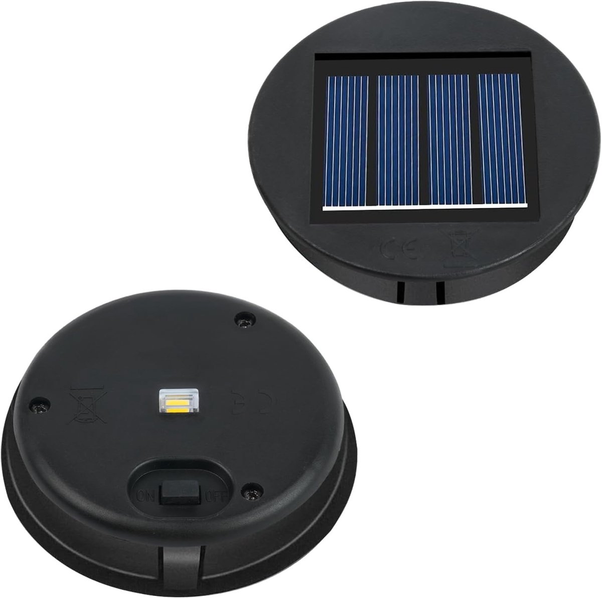 SnelShoppen - Vervangende Zonnepanelen voor Tuinlampen - 2x 8 cm Solar Panel - Lantern Accessoires voor Buiten - Duurzaam en Efficiënt