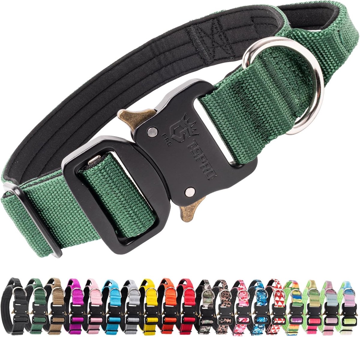 SnelShoppen - Premium Hondenhalsband Met Handgreep - Verstelbare Dikke Halsband Met Snelsluiting - Stevige Hondenhalsband Voor Middelgrote En Grote Ho