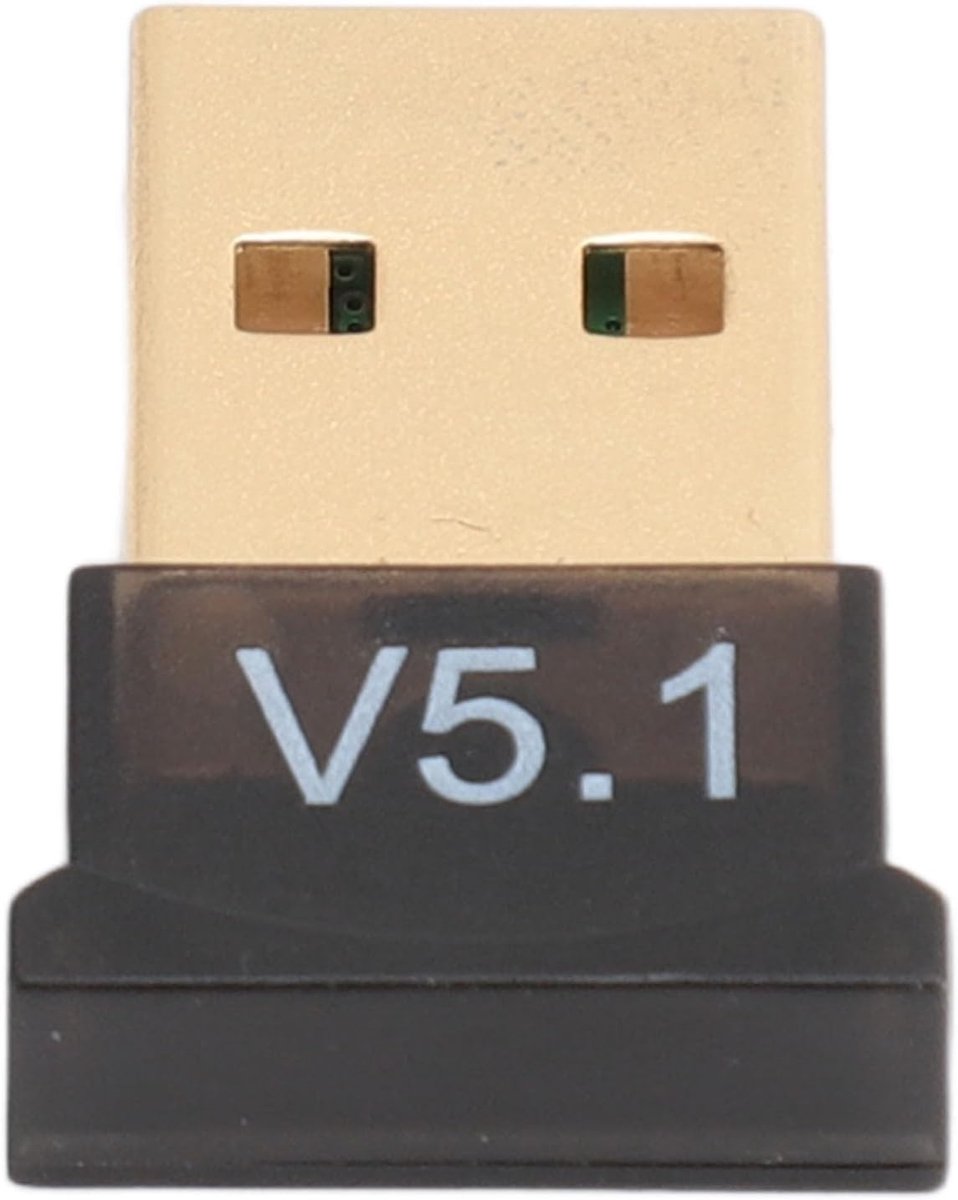 SnelShoppen - USB Bluetooth Adapter voor PC 5.1, Bluetooth Dongle 5.1 voor Computer, Laptop, Plug and Play, HD Geluidskwaliteit, Sterke Stabiliteit