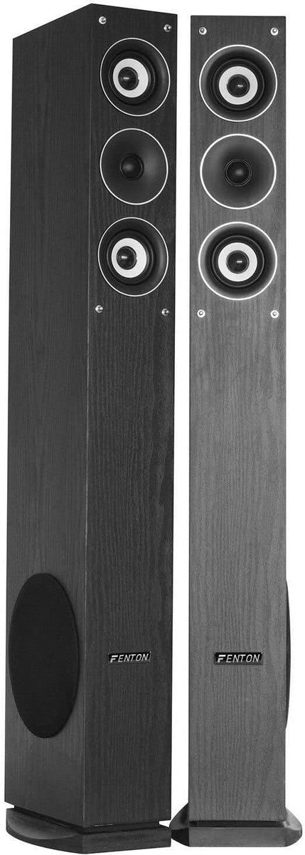 SnelShoppen - HIFI Vloerluidsprekers 6.5" Zwart Paar - 500W Max Vermogen, 3-Weegsysteem, Elegante Design, Ideaal voor Feesten en Thuisgebruik