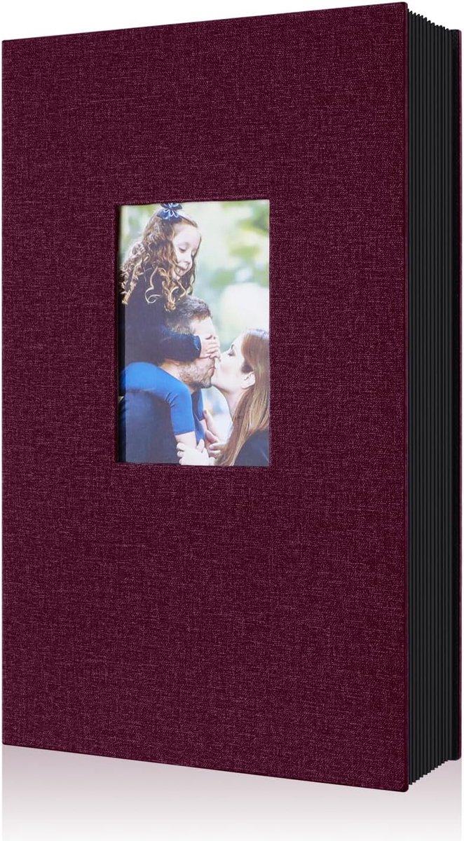 SnelShoppen - Foto Album 10x15 cm, 300 Compartimenten, Linnen Fotoboek voor Landschapsfoto's, Paars - Ideaal voor Feesten & Herinneringen