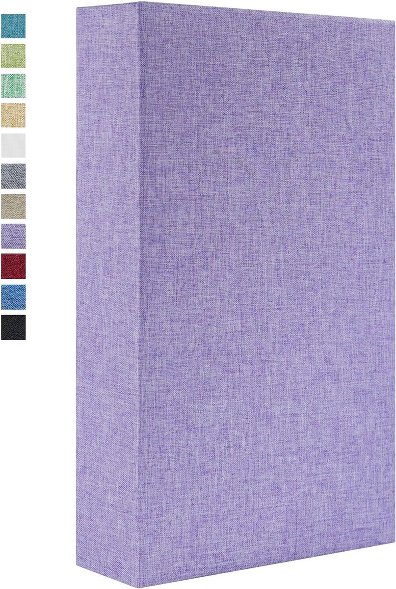SnelShoppen - Fotoalbum 10x15 cm, 300 Pockets, Linnen Cover, Geschikt voor Huwelijk, Kinderen, Familie, Zwart, 50 Bladen