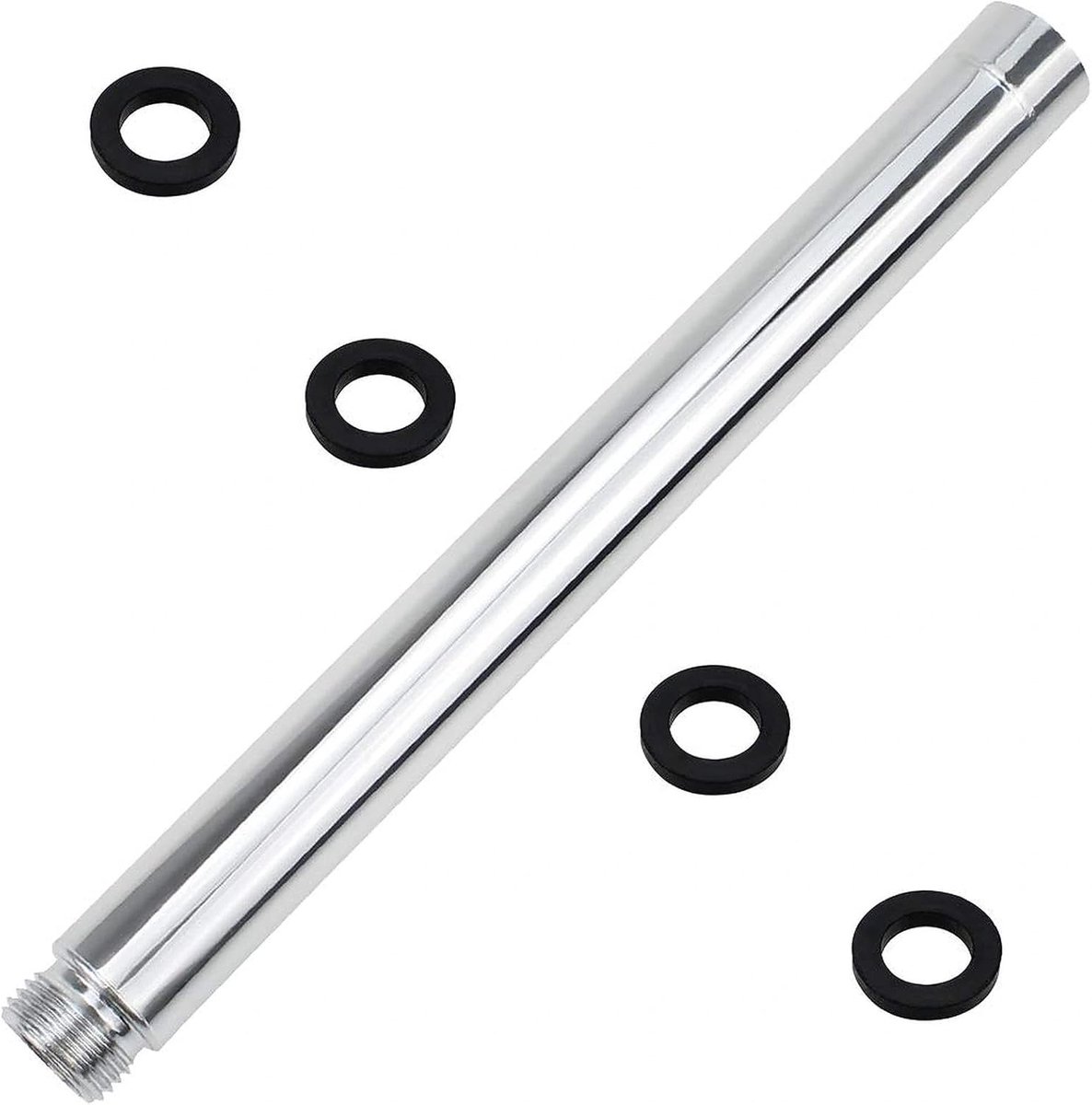 SnelShoppen - 22.5cm RVS Douche Extensie Tube Chroom Geplateerd Rechte Douchearm Handdouche Verlengstuk Badkamer Accessoire