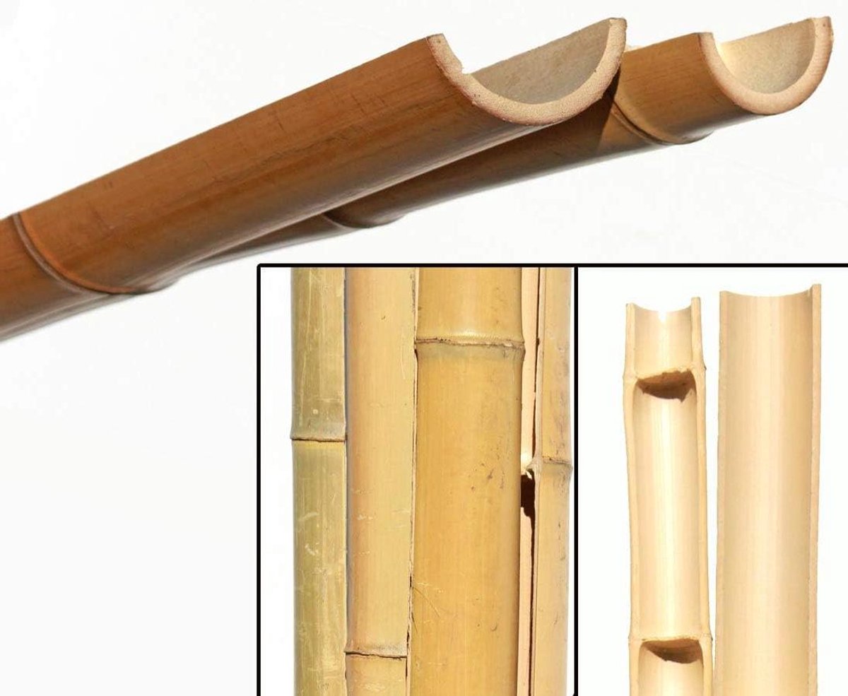 Bamboebuis halve schaal - Moso bamboe - Bouwprojecten decoratie - Gebleekt natuurlijk materiaal - 240 cm x 7.5 cm - Beige