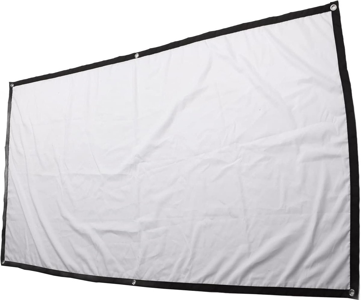 Projectiescherm - Draagbaar Scherm - Thuisbioscoop Creëren - Kreukvrij Polyester - 72 inch - Wit